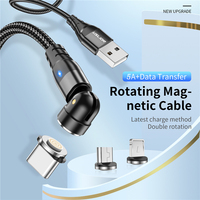 USLION 540 Rotate 5A kabel magnetyczny szybkie ładowanie do telefonu komórkowego magnes ładowarka przewód Micro typ C kabel do iPhone Xiaomi 2